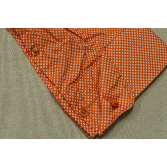 Stacy Adams Men's Dress Shirt Orange Polka Dot Size 18.5 38/39 - Picture 7 of 8